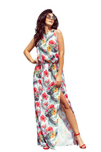 Load image into Gallery viewer, Bright Floral Side Slit Maxi Dress
