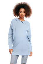 Load image into Gallery viewer, Long Light Blue Maternity Sweatshirt
