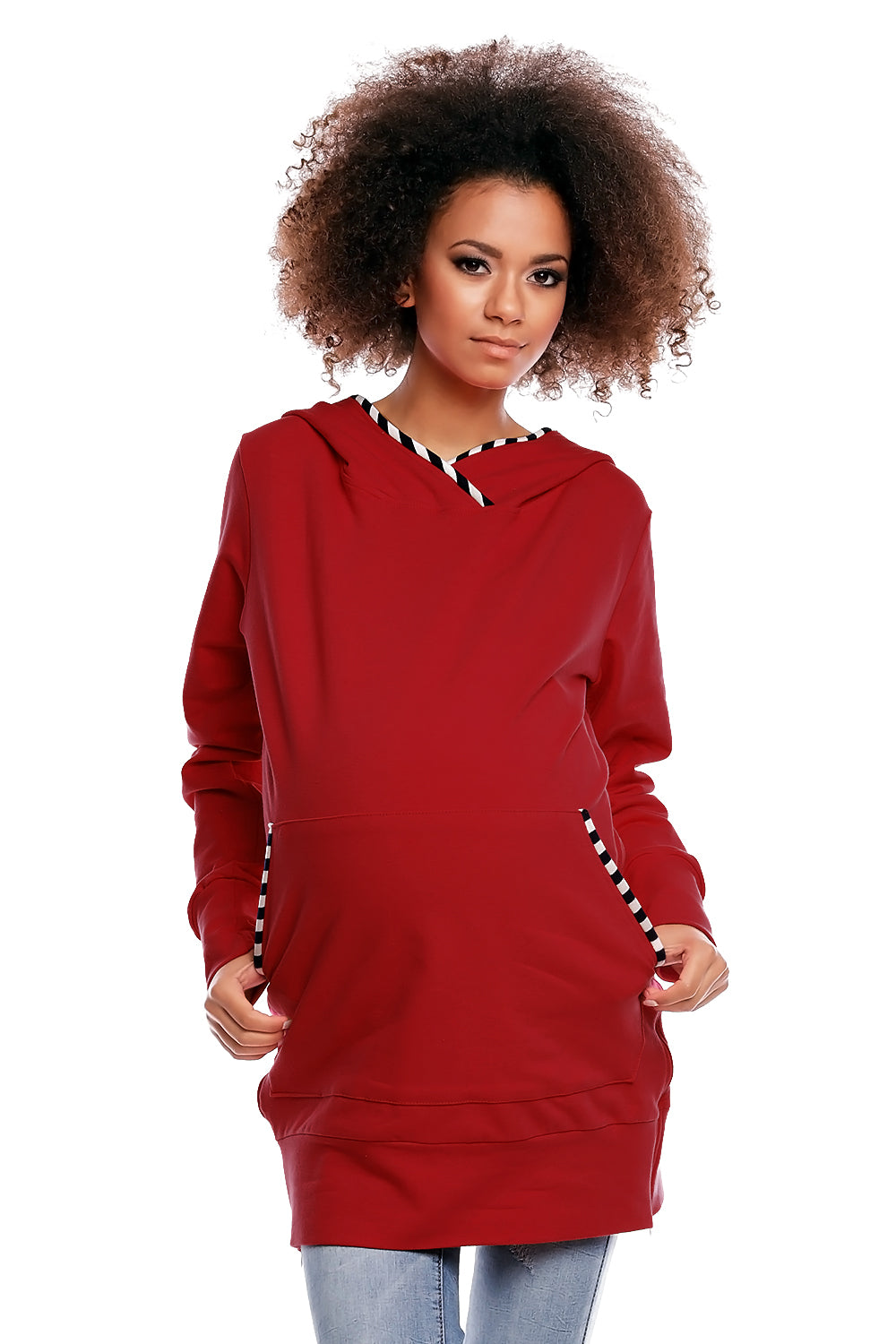 Long Red Maternity Sweatshirt