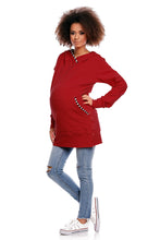 Load image into Gallery viewer, Long Red Maternity Sweatshirt
