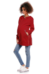 Long Red Maternity Sweatshirt
