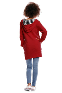 Long Red Maternity Sweatshirt