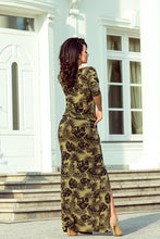 Load image into Gallery viewer, Palm Print Off the Shoulder Side Slit Maxi Dress
