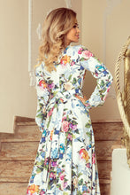Load image into Gallery viewer, Floral Long Sleeve Belted Maxi Dress

