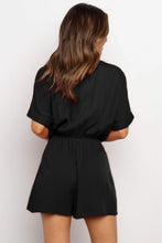Load image into Gallery viewer, Black V Neck Tunic Romper with Pockets

