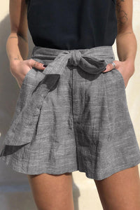 Tie Waist Linen Shorts