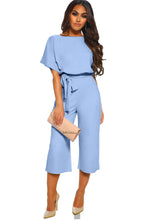 Load image into Gallery viewer, Sky Blue Always Chic Belted Culotte Jumpsuit
