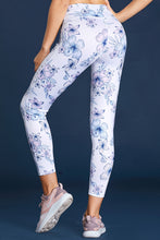 Load image into Gallery viewer, White Cutout Insert Floral Yoga Leggings
