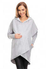 Load image into Gallery viewer, Gray Crossover Maternity Sweatshirt
