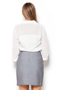 Gray Front Slit Skirt