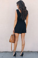 Load image into Gallery viewer, Black Belted Button up Romper

