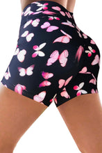 Load image into Gallery viewer, Pink Butterfly Print Booty Yoga Shorts

