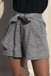 Tie Waist Linen Shorts