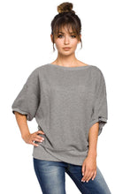 Load image into Gallery viewer, Gray Balloon Short Sleeve Top
